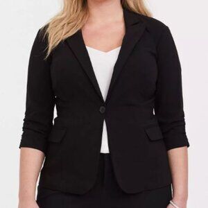 Studio By Torrid Lenxington Plus Size  X Black Women's Blazer New 3/4 Sleeve